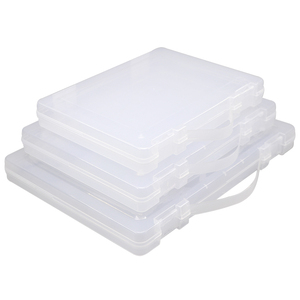 SUNSHINGPPプラスチック収納ケースA4クリップボード包装ボックスハンドルファイルホルダーボックスドキュメントファイルボックスA4ファイリング収納 - Product Image 1