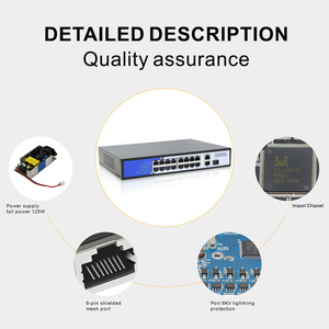 19 Port Gigabit kurumsal POE anahtarı 16 POE 2 up bağlantı 1 SFP 48V yönetilmeyen ağ PoE anahtarları - Product Image 6