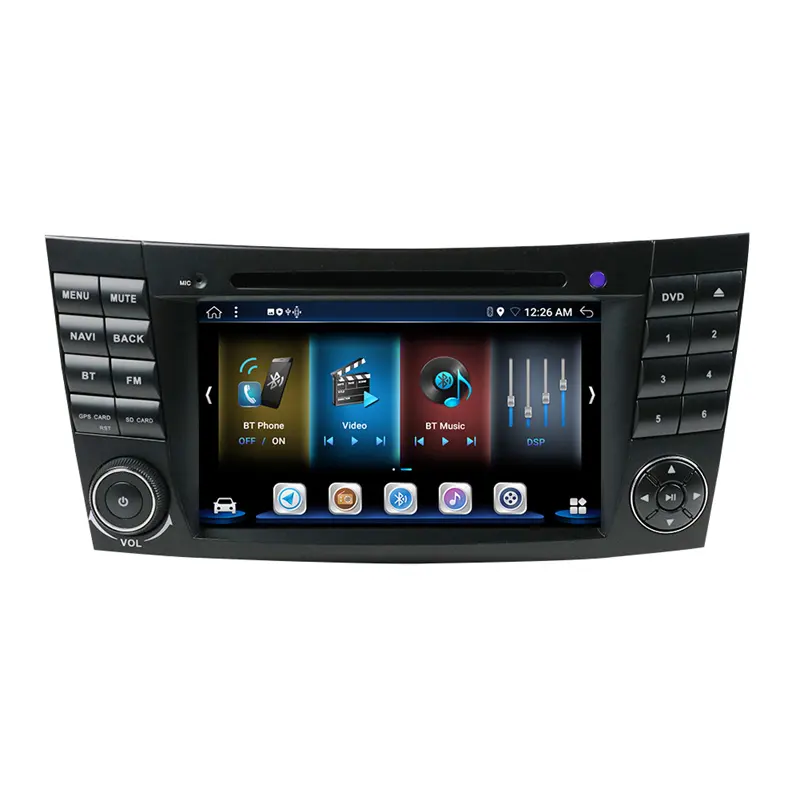 Radio de coche con pantalla táctil de 7 pulgadas Bt5.0 Dsp DVD reproductor de coche Android Auto Carplay 2 Din sistema de navegación Gps para mercedes-benz W211