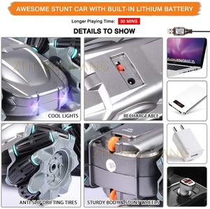 Zhengguang ไฟหน้า LED 4WD องศาควบคุมระยะไกล,2.4GHz RC Stunt รถยนต์สองด้านหมุนได้360องศา - Product Image 4