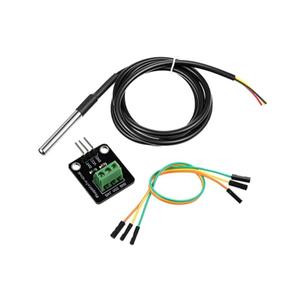 <strong>DS18B20</strong> <strong>Temperature</strong> <strong>Sensor</strong> Module Kit Waterproof 100CM Digital <strong>Sensor</strong> Cable Stainless Steel Probe Terminal Adapter - Product Image 1