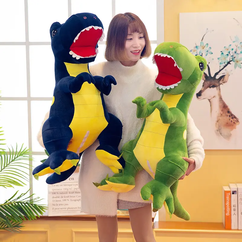 45cm-160cm dinosauro peluche imbottito T-Rex cuscino per ragazzi giocattolo di grandi dimensioni dinosauro morbido bambola regalo di compleanno per bambini
