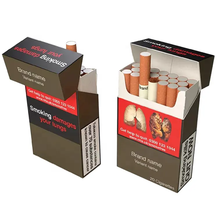 Caja de embalaje para cigarrillos, cartón desechable con estampado personalizado, venta al por mayor