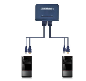 最佳新2端口HDMI兼容VGA DVI KVM开关键盘鼠标USB 2.0共享切换器分路器盒，带遥控器USB电缆 - Product Image 3