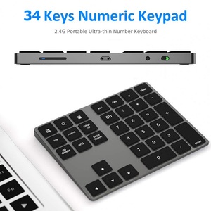 Mini 34Keys Number <strong>Keyboard</strong> Laptop Rechargeable BT3.0 <strong>Keyboard</strong> Calculator Wireless <strong>Numeric</strong> Keypad <strong>Keyboard</strong>