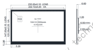2023 Raspberry Pi-Display 10,1 ''TFT-LCD-Panel 1024*600 Touchscreen mit USB/ HDM-Anschluss - Product Image 4
