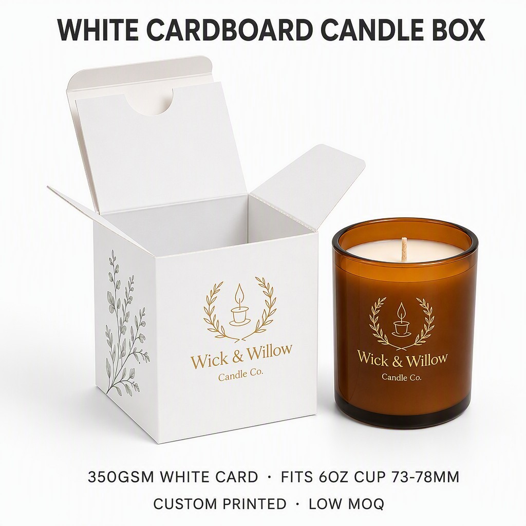 Boîte à bougie en carton blanc