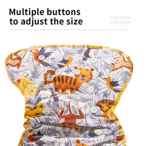 Happyflute Fluff Pulp Diapers Baby <strong>Cloth</strong> <strong>AIO</strong> Adjustable Reusable Diapers Baby Newborn Nappies - Product Image 3