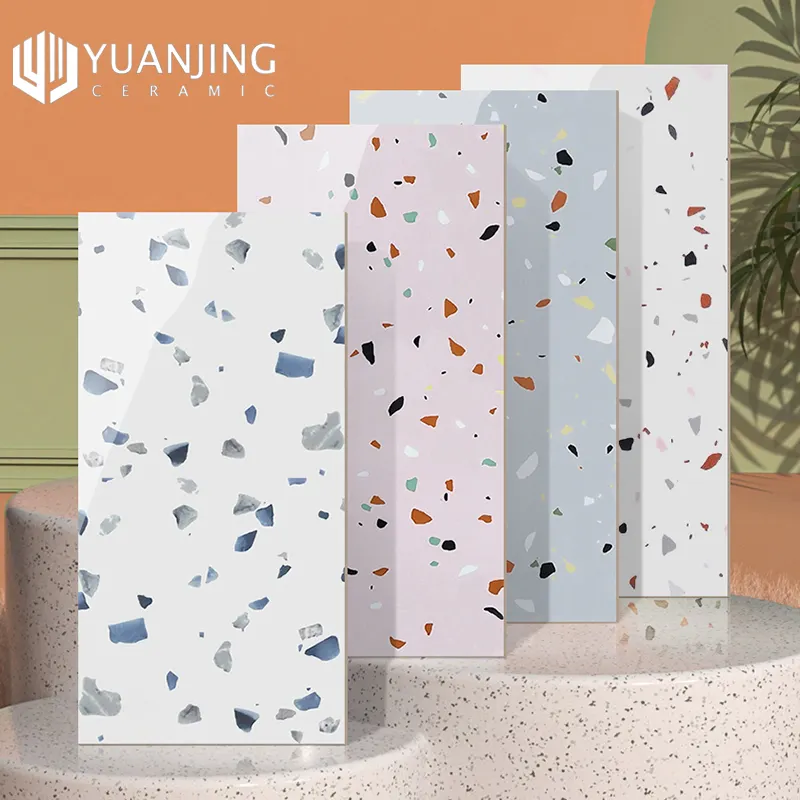 Piastrelle in Terrazzo dai colori vivaci piastrelle in ceramica smaltata completamente lucidata 300x600mm toilette da cucina piastrelle da parete per bagno semplici antiscivolo