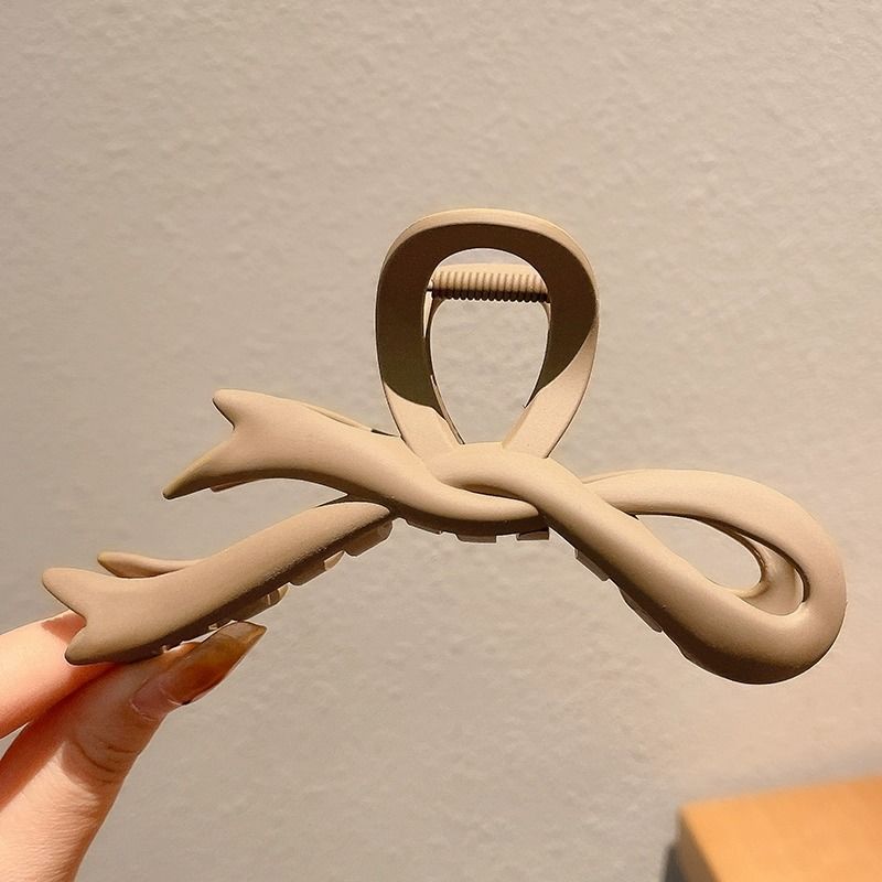 7 khaki tea-colored bow hair clip-11 cm