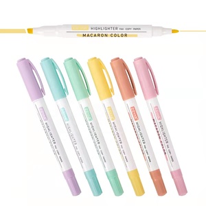 Evidenziatore a doppia punta a 18 colori con scalpello e punta fine e inchiostro importato per la realizzazione di riviste fai-da-te - Product Image 3