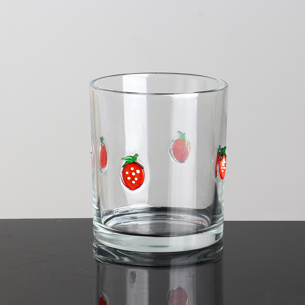 Tazza patch tridimensionale trasparente fragola