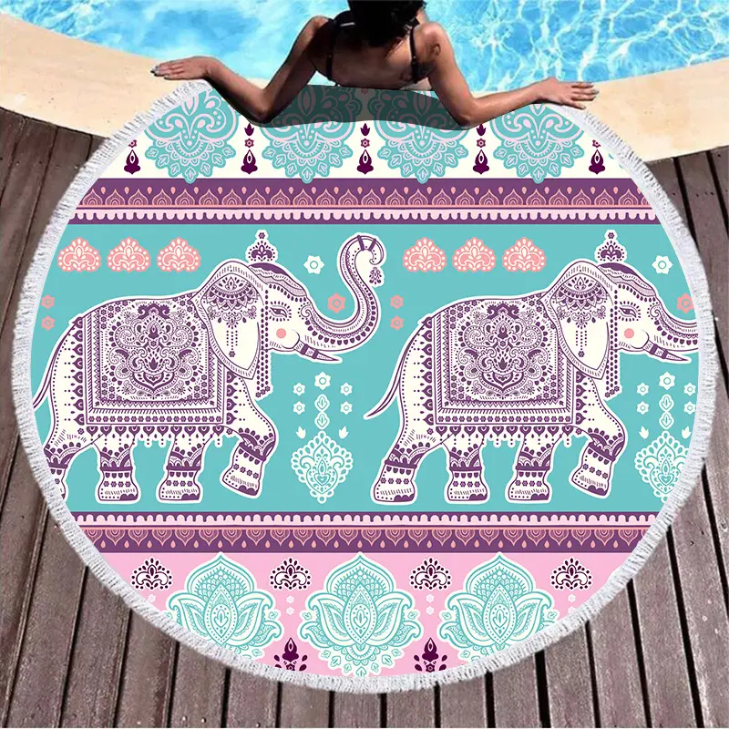 New Design Quick-Dry beach towel round wholesale round beach towel