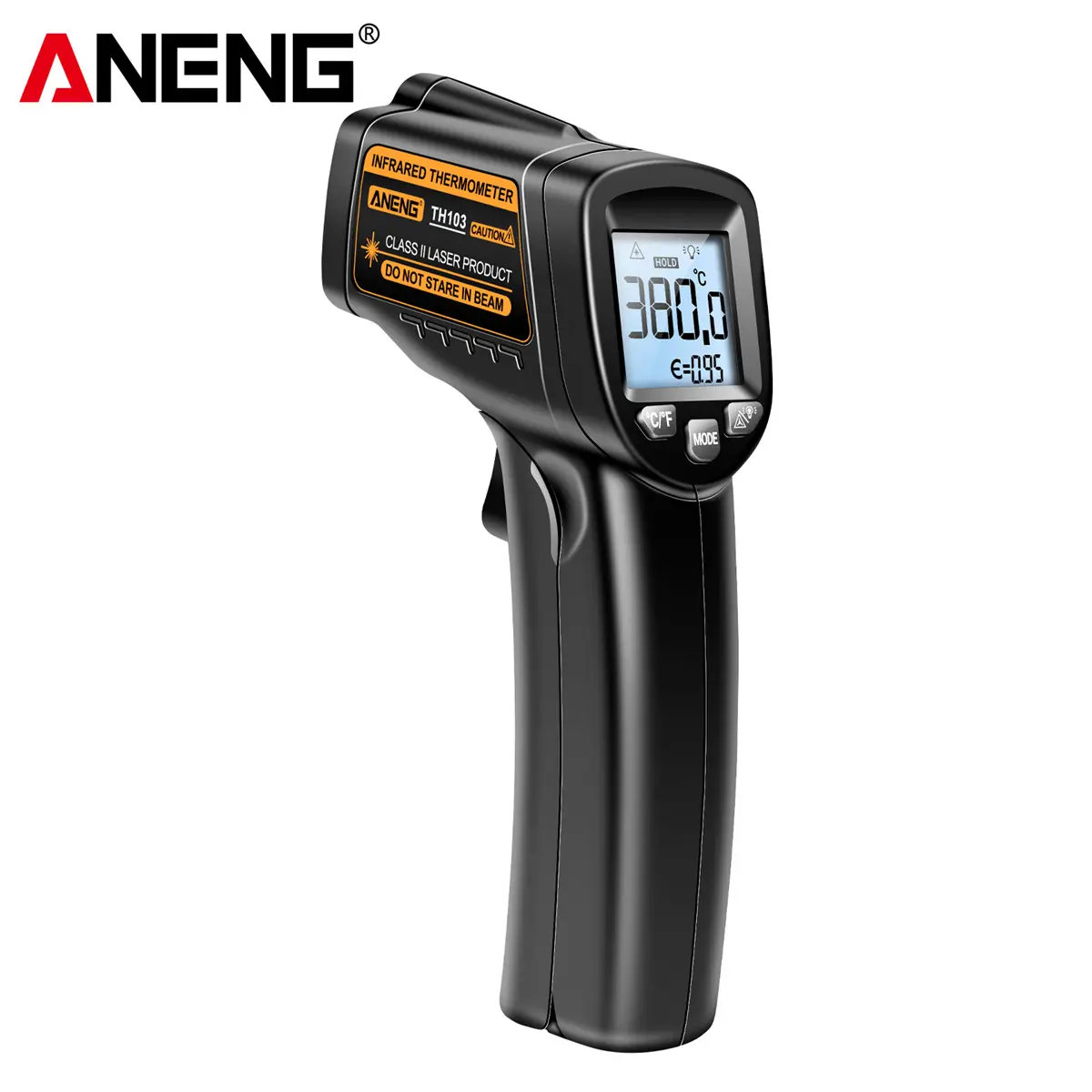 ANENG TH103 Thermomètre laser infrarouge numérique Thermomètre industriel Écran de rétroéclairage Compteur de température Outils sans contact