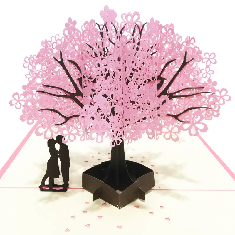 Ywbeyond 3D Pop tarjetas de invitaciones de boda árbol tarjetas de Día de San Valentín felicitación aniversario regalos tarjeta postal