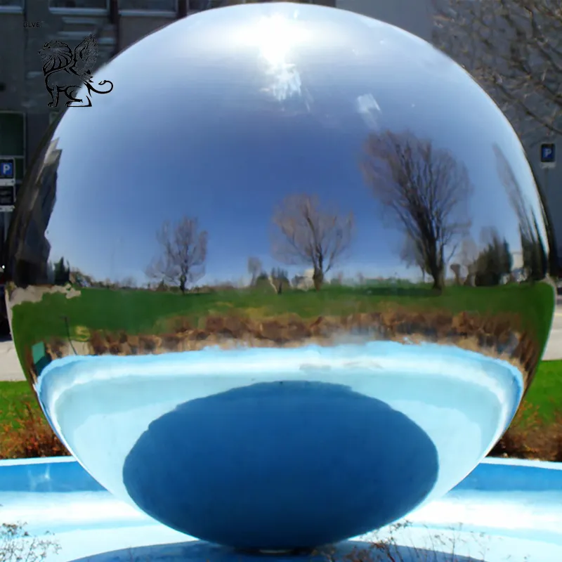 Nuevo diseño de gran tamaño bola espejo pulido escultura de acero inoxidable para el parque