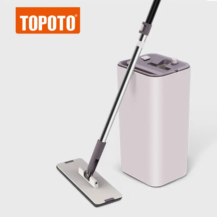 Topoto Magic Vlakmop Refill Platte Mop Pads Professional Home Keuken Floor Cleaning Squeeze Platte Mop Emmer Set