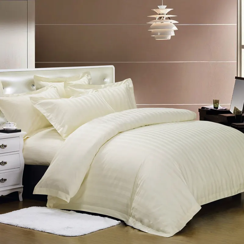 Parure de lit d'hôtel CFL, ensemble de literie, drap, housse de couette, drap plat et taies d'oreiller