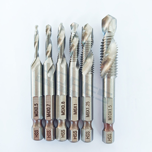 HSS 6pcs组合钻头螺纹丝锥套装，带1/4英寸六角柄公制UNF BS盒套件包 - Product Image 3