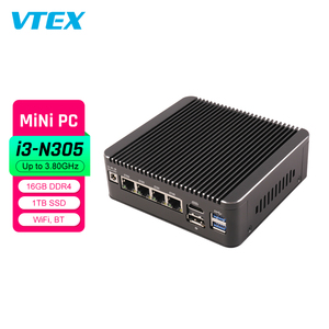 用于人工智能边缘计算的迷你电脑英特尔N100 N200 I3-N305嵌入式视窗11桌面DDR4内存美国和非盟插头新工业Minipc - Product Image 1