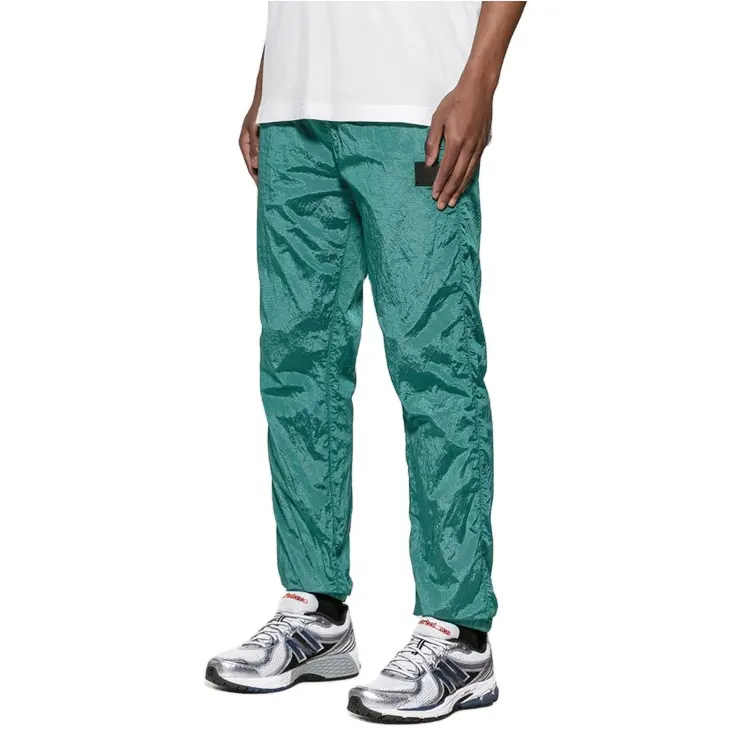Pantalones de nailon impermeables y ligeros para hombre, pantalón de chándal verde menta con bolsillos, personalizado