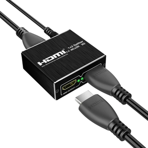 1X2 HDMI Splitter 4K 60Hz Audio Video Distributor Box 1 en 2 salida Soporte 3D y 4K x 2K Compatible con HDTV, STB, DVD, proyector - Product Image 1