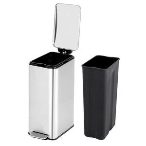 Basics Stainless Steel Rectangular Soft-Close Garbage <strong>Bin</strong> Step Trash <strong>Can</strong> Pedal <strong>Bin</strong> - Product Image 2