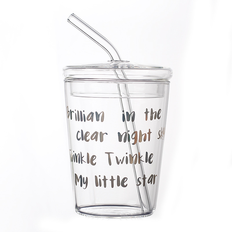 Type a gold letter straw cup