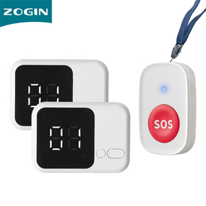 Botón de alarma inalámbrico de pánico portátil de buena calidad con receptor Sistema de alerta de enfermera para cuidadores Buscapersonas de llamadas inalámbricas - Product Image 1