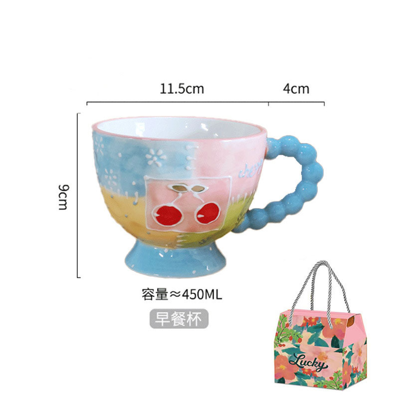 Coffret cadeau à poignée en perles de cerise à carreaux