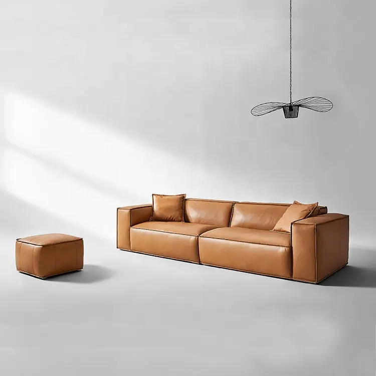 modern design genuine Leather living room sofa nubuck leather sofa