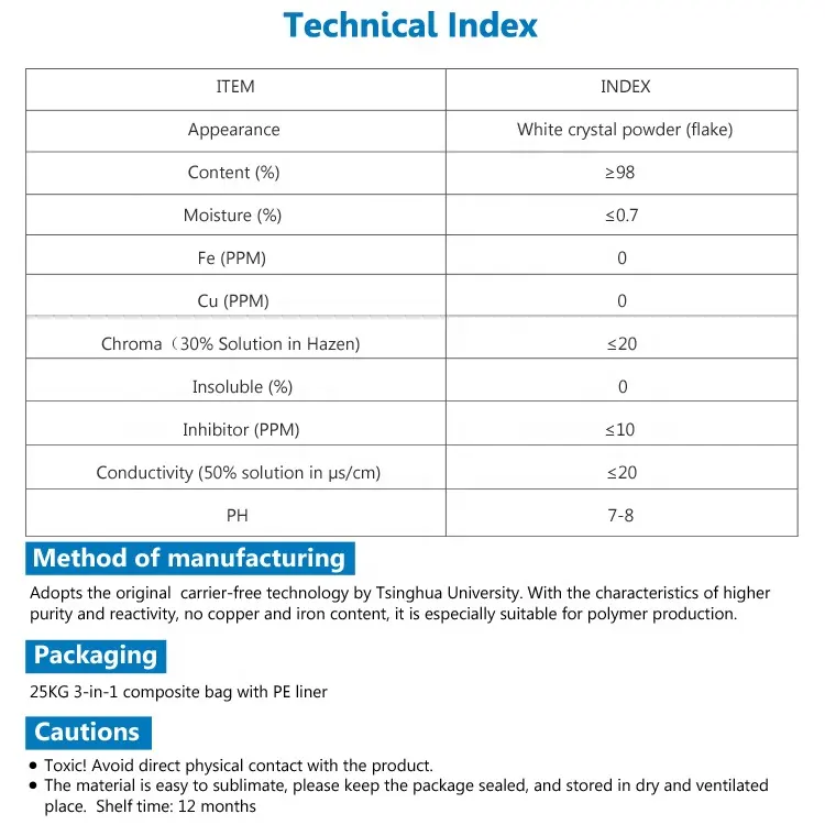 Produsen acrylamide di Tiongkok dengan kemurnian lebih tinggi, bubuk acrylamide 79061