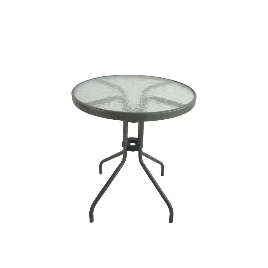 Barato metal café/bistro mesa de vidro ao ar livre