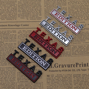 Wholesale 8*2.8CM TEXAS EDITION Car Modification Metal Emblems Auto Personalized Decoration Stickers Customized Service Accepted - Product Image 1
