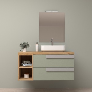 Premium montajlı banyo mobilyaları-ayna ile asılı banyo ünitesi ve Led ışık-banyo deneyiminizi yükseltin