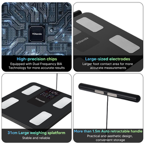 Chính Xác Thông Minh Phòng Tắm Có Trọng Lượng Quy Mô Bmi Chất Béo Cơ Bắp Phân Tích Khối Lượng 8 Điện Cực Cơ Thể Chất Béo Quy Mô 180Kg Tùy Chỉnh - Product Image 3