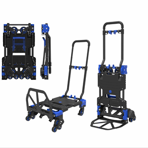 2-in-1コンバーチブル階段登山ハンドトラック68/136kg容量8輪折りたたみ式カート付き滑り止めハンドル付き - Product Image 1