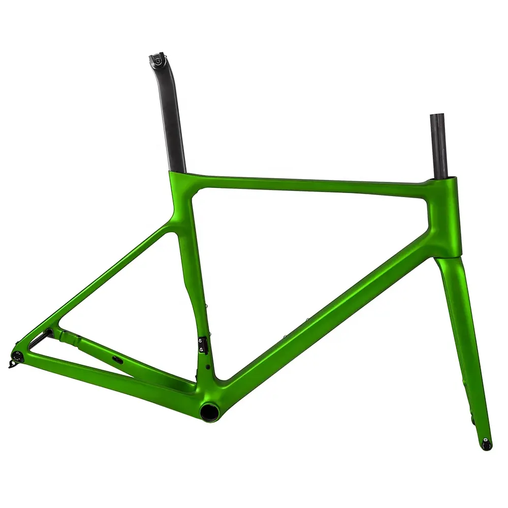 Özel boya çerçeve Toray T1100 karbon Fiber düz Mout disk fren tırmanma bisiklet iskeleti Di2 ve mekanik Aero yol bisiklet şasisi 
