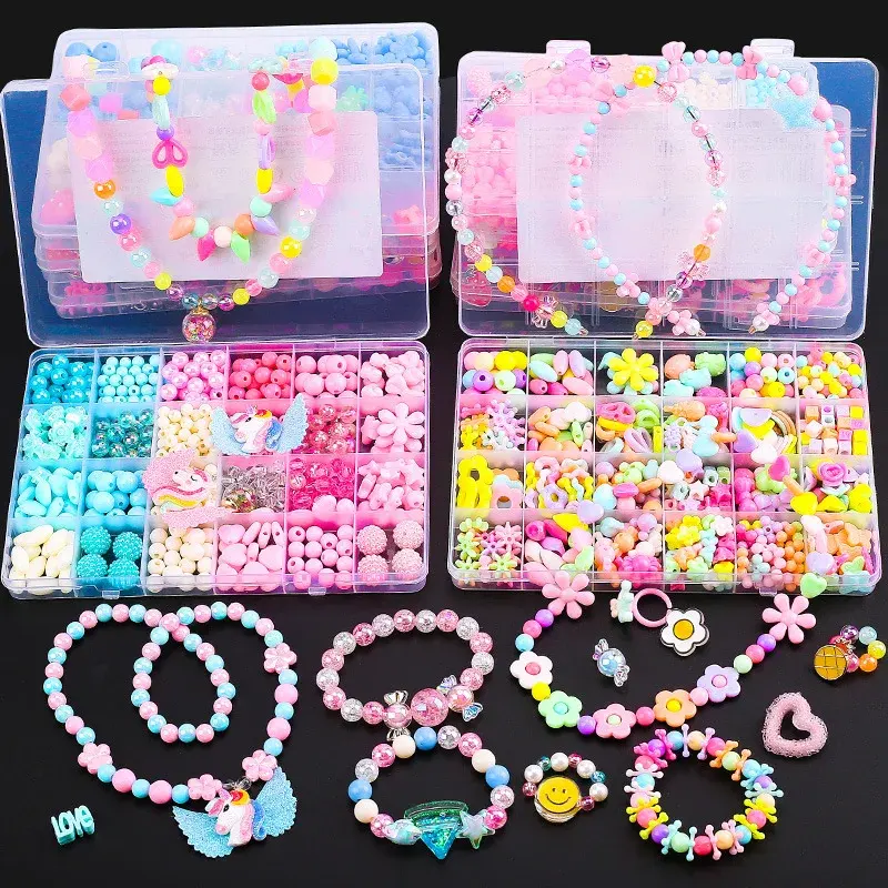 Kit de fabricación de pulseras de cuentas de arcilla, juego de cuentas de arcilla planas de 24 colores, Kit de pulsera de amistad con cuentas de arcilla polimérica Heishi