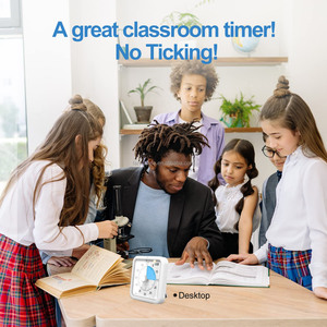 Timer visivo con orologio e luce notturna, Timer per il conto alla rovescia di 60 minuti per i bambini, Timer magnetico da cucina con promemoria batteria scarica - Product Image 4