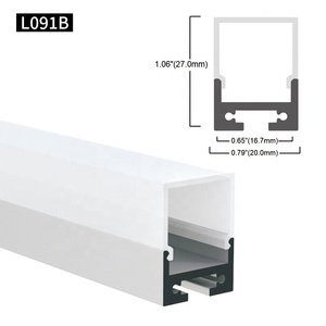 20*27Mm yüksek kalite U şekli siyah Alu alaşım 6063 ekstrüzyon konut kanal dağınık kapak için şerit lamba Bar LED profil Al - Product Image 1