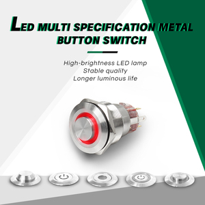 LVBO Momentary 19mm 22mm Metal <strong>Button</strong> <strong>Switch</strong> on Off Spdt <strong>Dpdt</strong> Metal Momentary <strong>Push</strong> <strong>Button</strong> <strong>Switch</strong> 12mm - Product Image 3