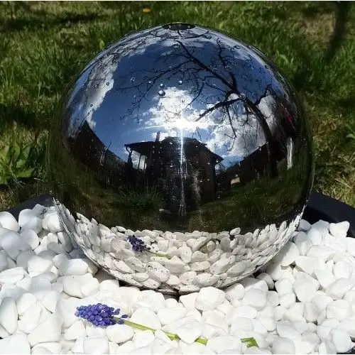 Esfera de metal característica del agua bola de acero inoxidable fuente escultura para la venta