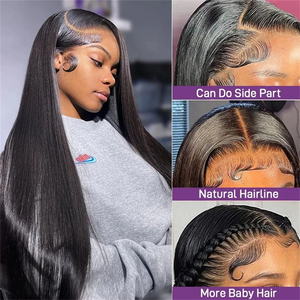 Toptan <span class=keywords><strong>HD</strong></span> şeffaf dantel ön kemik düz brezilyalı İnsan saç peruk, 13x4 ham işlenmemiş insan saçı düz dantel ön peruk - Product Image 4