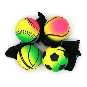 Children's Outdoor Sport Hand <strong>Ball</strong> Toy <strong>Elastic</strong> Bouncing Nylon <strong>String</strong> for Party Exercises Return Sponge Rubber <strong>Ball</strong> Kids' Fun Toy