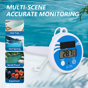 Termómetro de piscina con sensor dual inalámbrico, con energía solar, ahorro de energía, pantalla LCD digital para temperatura del agua - Product Image 5