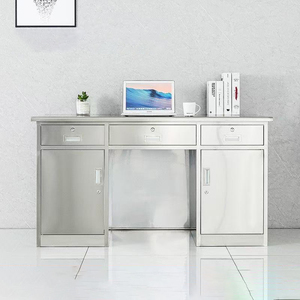 Escritorio moderno de metal y acero para diseño gráfico, mesa de personal de oficina con cajones, muebles de hierro para proyectos de diseño - Product Image 1