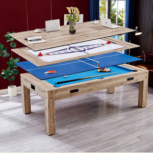 Juego de billar multifunción de 8 pies al por mayor, mesa de billar MDF 4 en 1 con mesa de billar plegable superior de comedor para niños - Product Image 1