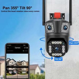 12MP V380 Pro Wifi Cámara 4G Tres lentes Audio bidireccional Ptz Red inalámbrica Tres pantallas IP Cctv Cámara de seguridad para exteriores - Product Image 2