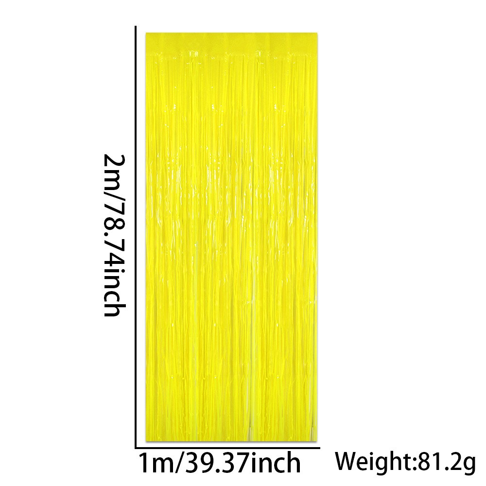 Rideau de pluie en soie fluorescente jaune, 1 x 2 m